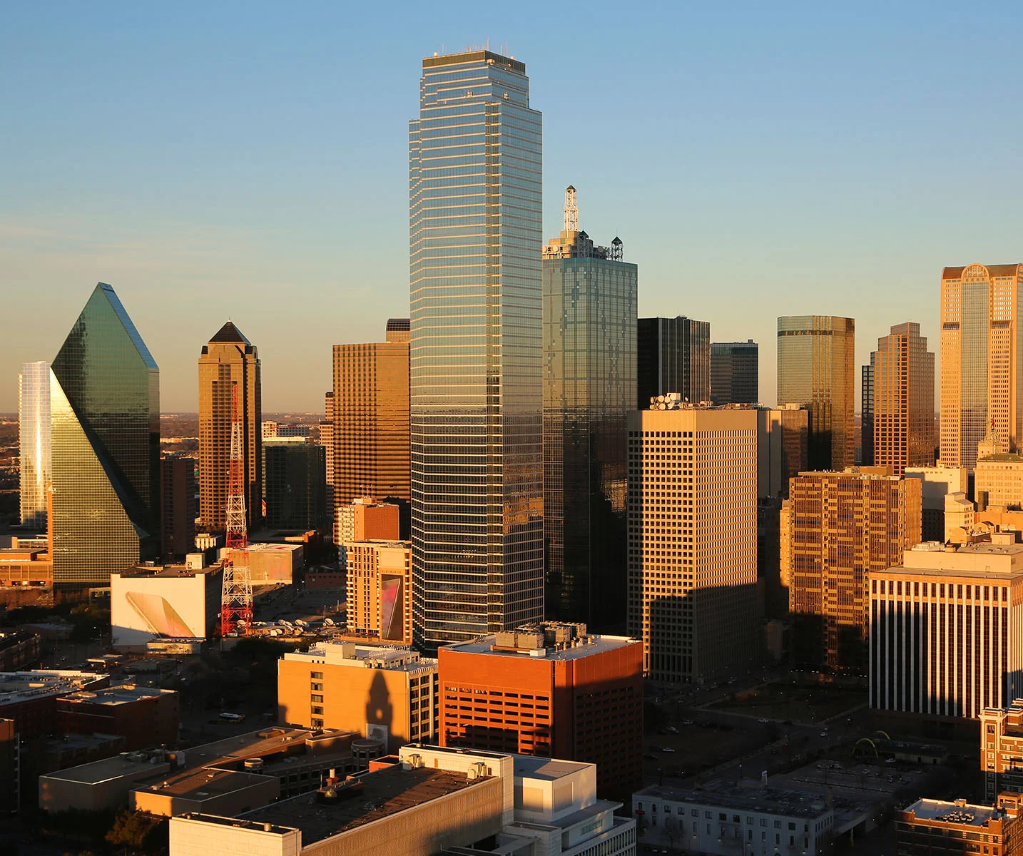 Skyline view of Dallas Texas at Sunset - Out of Town Patient Resources at HIM Plastic Surgery